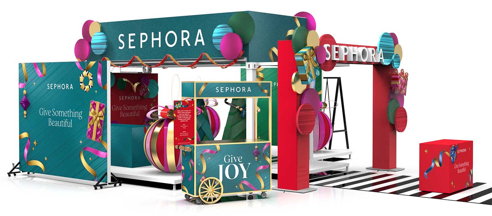 Sephora holiday pop-up display